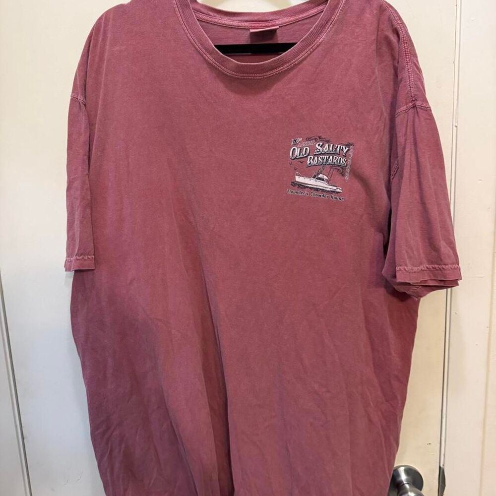 Comfort-colors Men's Pink and Burgundy T-shirt
